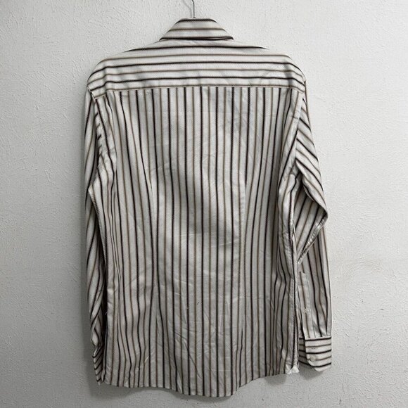 Versace Collection Business Fit Button Down Dress Shirt White Striped Sz 15.5/39 - Picture 5 of 10
